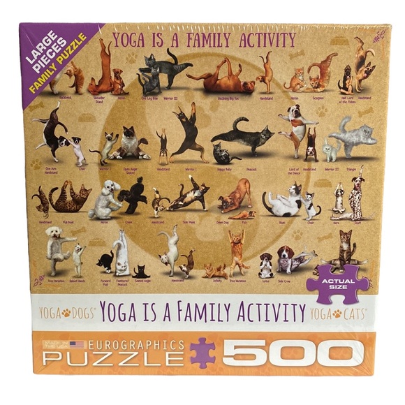 Yoga Dogs and Cats 500 Large Pieces Family Puzzle - Picture 12 of 12